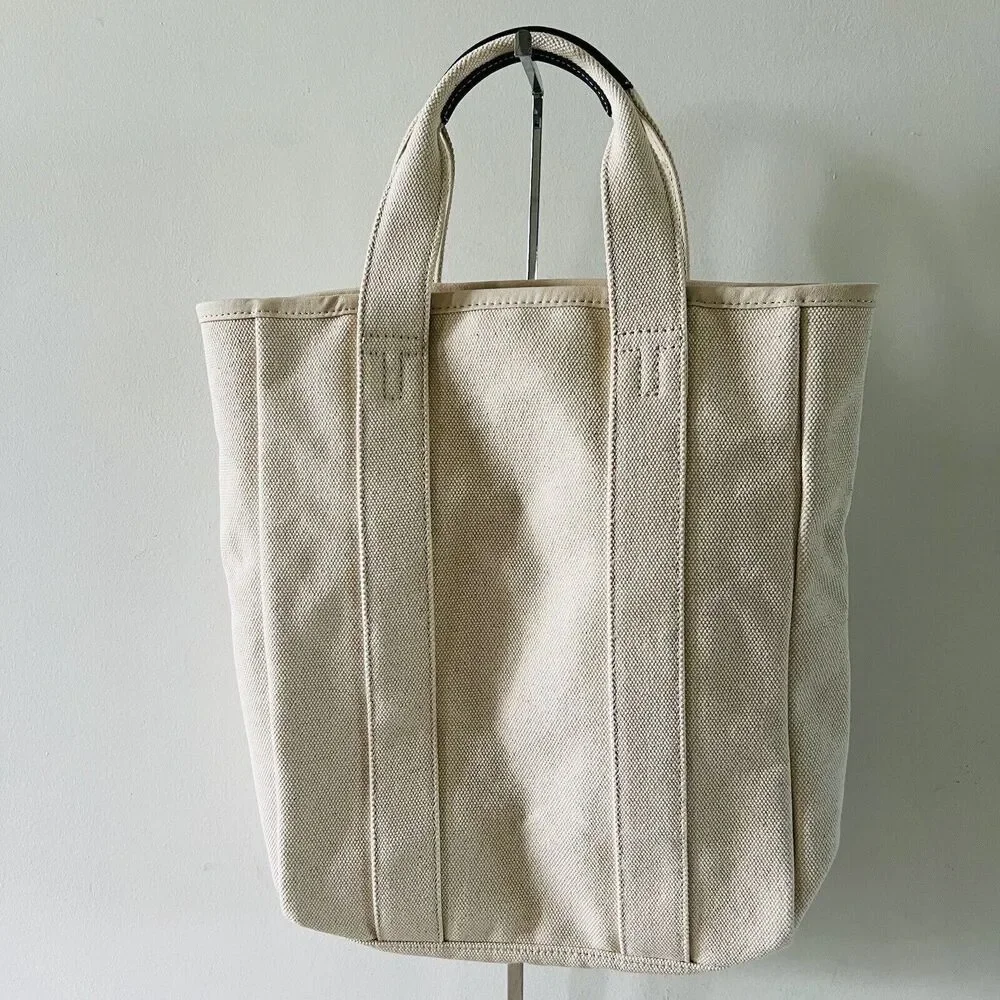 TORY BURCH Mercer Natural Canvas Medium Tote Bag